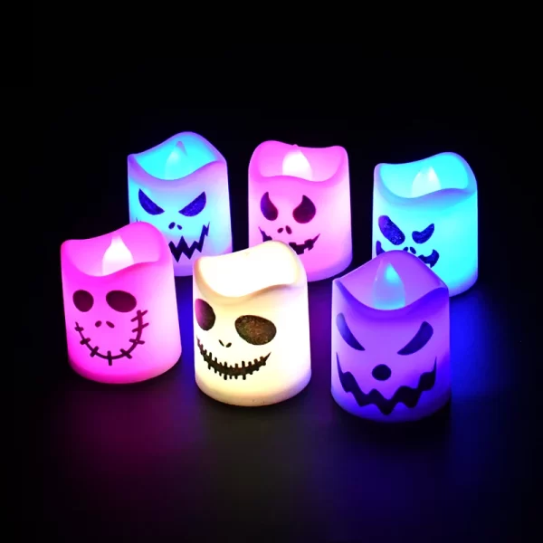 Kf S05e3365c7c0c450e909139a9e96b3f1bZ 6pcs Halloween Led Ghost Pumpkin Candle Light Glowing Lamp Halloween Party Home Bar Decoration Haunted House