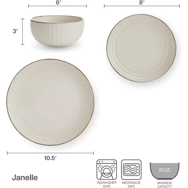 Kf S27b66db284864b1f81d8d3eec4747abfd Cream Dish Service For 4 Kitchen Tableware Set Of Plates Janelle 12 Piece Dinnerware Set Ceramic