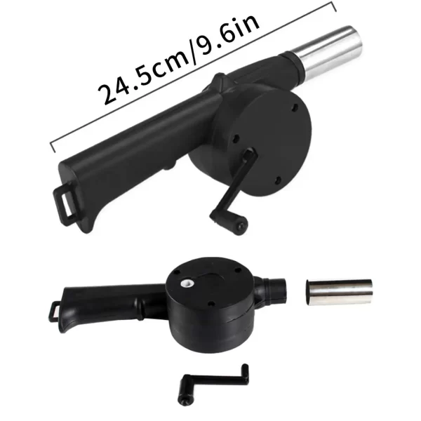 Kf S2aac1da6f3f1425b8c1a16ef751a813do Grill Manual Fan Hand Crank BBQ Fan Portable Barbeque Air Blower With Manual Handle Speed Control