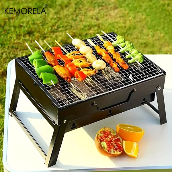 Kf S3588ed8f9dac4e02bb2c27e7afd4e2aaj Portable BBQ Charcoal Grill Stainless Steel Small Mini BBQ Tool Kit Outdoor Cooking Camping Picnic Beach