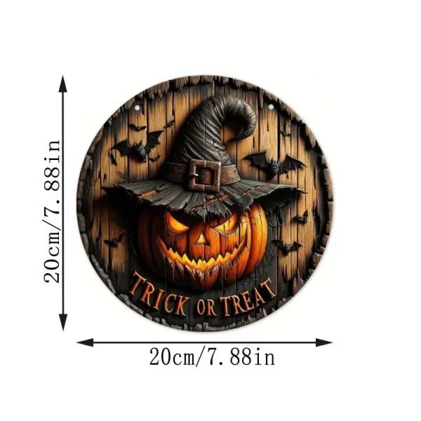 Kf S5eb76bf845ad4feda422af4dc4ff4617m Halloween Wooden Wreath Logo Retro Pumpkin Head Horror Art Decoration Home Garden Courtyard Wooden Hanging Pendant