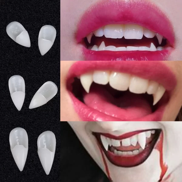 Kf S67475f93cdb449ee9d7e6f0447c99e8b3 Halloween Decoration Vampire Teeth Fangs Dentures Props Halloween Cosplay Props False Fangs With Solid Glue Halloween