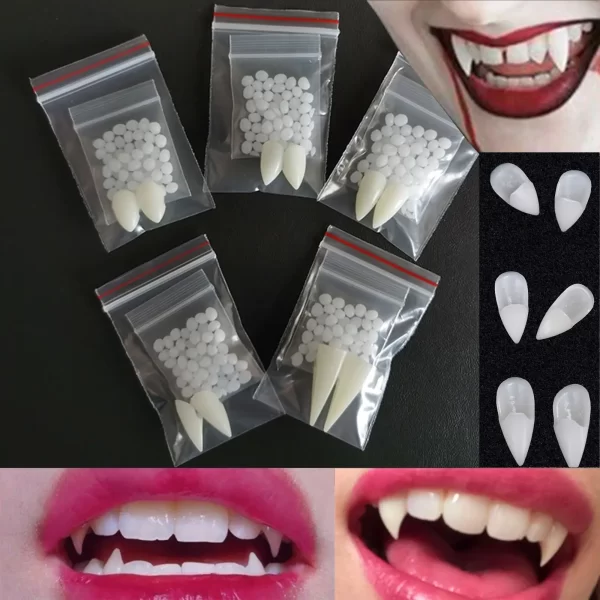 Kf S6f4597c4661b4ab2b927caf4414be31fd Halloween Decoration Vampire Teeth Fangs Dentures Props Halloween Cosplay Props False Fangs With Solid Glue Halloween