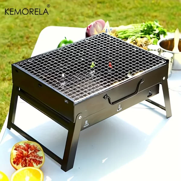 Kf S7b0510485fe540ada340136d39da7128N Portable BBQ Charcoal Grill Stainless Steel Small Mini BBQ Tool Kit Outdoor Cooking Camping Picnic Beach