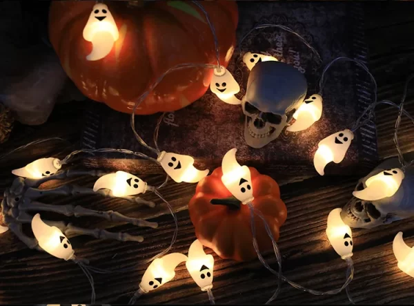 Kf S95b6e8f1736b46b4b99ad426315d536e5 Halloween Decoration Led Light String Pumpkin Skull Head Eyeball Shaped Lamp String Trick Or Treat Lantern