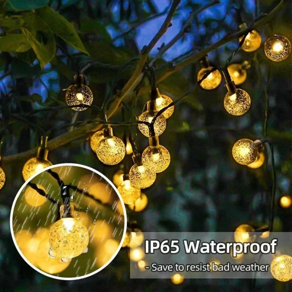 Kf Sa995cec780eb4e42b8d11e5c3c0b3c30t Solar Crystal Globe LED String Lights 60 LED 8 Lighting Modes IP65 Fairy Light Christmas Garland