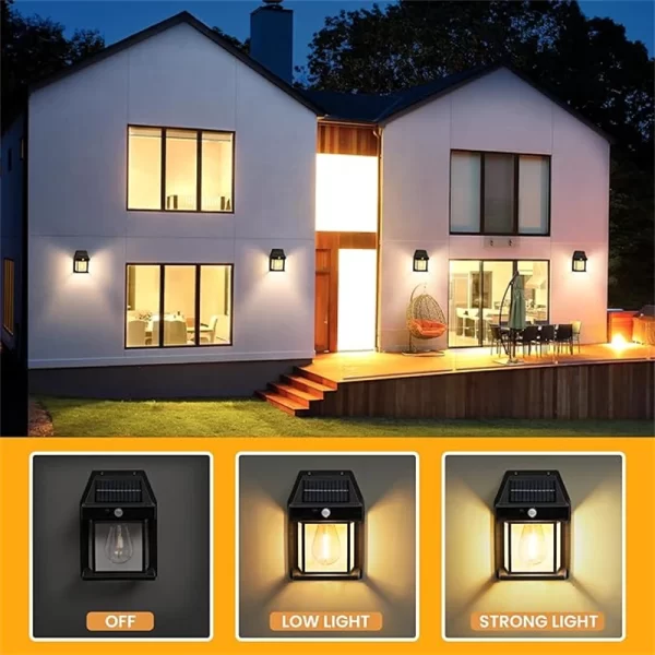 Kf Sae9446acd90d4da4b59c385f0c787172A Solar Wall Lights Outdoor Tungsten Waterproof Wireless Motion Sensor Security Lamps Dusk To Dawn Lighting For