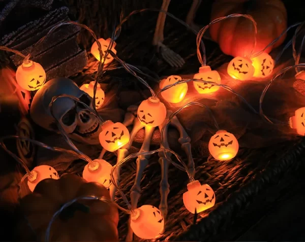 Kf Sf4296a2d877d41afbd6a87719258c74c2 Halloween Decoration Led Light String Pumpkin Skull Head Eyeball Shaped Lamp String Trick Or Treat Lantern